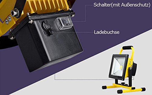 VINGO®LED Scheinwerfer 30w Baustrahler 2400 Lumen AKKU Fluter 4800MA Arbeitslampe Baulicht IP65 Handlampe - 7