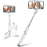 BlitzWolf Bluetooth Selfie Stick Stativ, 3 in 1 Erweiterbar Monopod Wireless Selfie-Stange Stab 360° Rotation mit Bluetooth-Fernauslöse für Android Samsung Galaxy 3.5-6 Zoll Smartphones(Weiß)