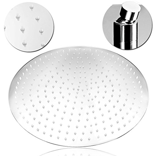Homdox Duschkopf Regendusche Regenduschkopf Duschbrause Kopfbrause Regenbrause mit Anti-Kalk-Düsen Edelstahl poliert Spiegeleffekt hochglänzend (ca. 40cm) - 6