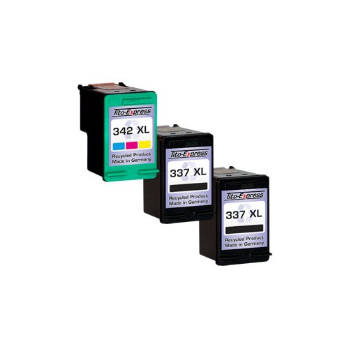 PlatinumSerie® 3x Druckerpatrone für HP 337 XL & HP 342 XL Photosmart 2500 C4170 C4175 C4180 C4190 - 2