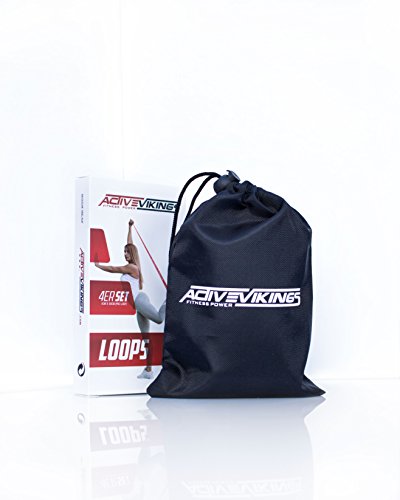 Fitnessbänder – 4-Stärken Set – Gymnastikbänder – Ideal für Muskelaufbau Physiotherapie Pilates Yoga Gymnastik und Crossfit – ( Fitnessband Gymnastikband Übungsband Widerstandsband Loopband Loopbänder Active Vikings ) - 4