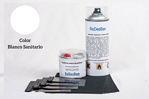 Kit para arreglar golpes y desconchones en bañeras.USO PROFESIONAL. BLANCO SANITARIO