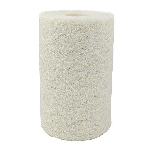 DegGod Weinlese Spitze Rollen Tischläufer Spitzenband vintage Stuhl Schärpe Für Hochzeit Geburtstag Feier Party Vintage-Stil Tischdekoration -- 22m x 15cm (Creme)