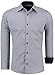 Herren-Hemd – Slim Fit – Bügelfrei / Bügelleicht – Für Business Freizeit Hochzeit – J'S FASHION - grau - L