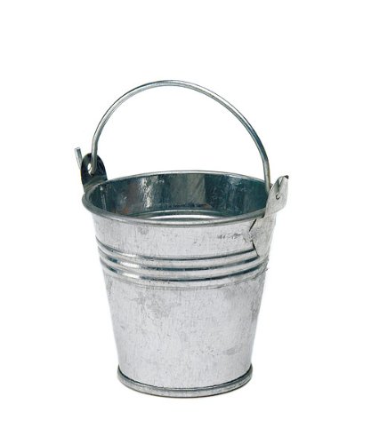 Mini Eimer (silber) 12 Stück - für Deko oder Gastgeschenke zur Hochzeit