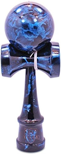 Full Blue &amp; Black Metallic Kendama And Extra String