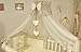 Stunning Baby Canopy / Mosquito Net for Cot + Fitting / Holder - Beige Hearts