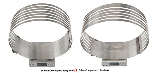 Somine Edelstahl verstellbare Tortenbodenteiler Scalable Kuchenring Schicht Kuchen Slicer von 23cm bis 30cm im Durchmesser- Für Kuchen, Mousse, Gebäck - 9
