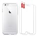 Produktbild iPhone 6S Plus 6 Plus Hülle Panzerglas, E-Unicorn Handyhülle Apple iPhone 6S Plus 6 Plus Hülle Silikon Transparent Durchsichtig Tasche Ultra Slim Dünn TPU Bumper Etui Protective Schutzhülle Stoßfest Kratzfeste Back Case Cover Zubehör + 2 Stück Schutzfolie Glas Folie Displayschutzfolie Panzerfolie 9H 3D