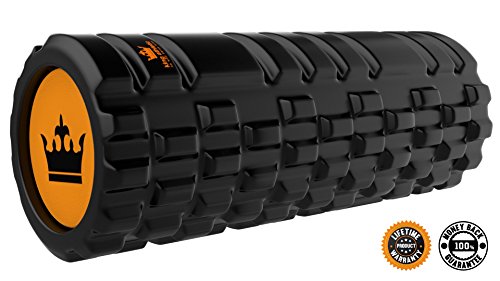Faszienrolle aus Schaumstoff :: Originale Massage Rolle ideal für Faszientraining :: Strukturierte Yogarolle für Selbstmassage / Rücken / Stretching / Muskelschmerzen :: Massageroller inklusive Tragetasche :: 100%-Geld-zurück-Garantie & lebenslange Gewährleistung