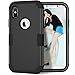 Price comparison product image iPhone X Case, VPR 3 in 1 Hybrid Cover Hard PC Soft Silicone Rubber Heavy Duty Shock Absorbing Protective Defender Case for Apple iPhone X 2017 Release (Black)