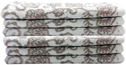 Livingston Home Luxurious 6-piece Latte Botanical Hand Towel Set, Small