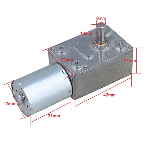 BQLZR DC 12V15RPM Quadratisch hohe Drehmomente Turbo Schnecken Getriebe Motor Rechtwinklig Getriebemotor - 6