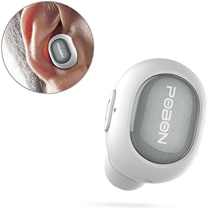 Vobon Mini Wireless Earbud, Bluetooth Earphone Built in Microphone, Invisible Stereo Handsfree In-ear One single Earpiece for iPhone Samsung LG HTC Motorola iPad Sony (White)