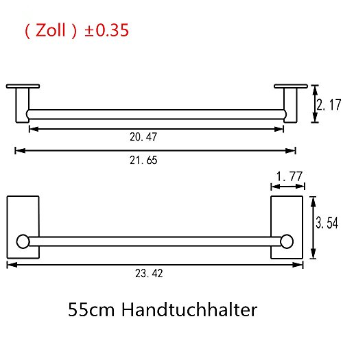 Selbstklebender Handtuchhalter gebürstetem Edelstahl Handtuchstange Ohne Bohren Bad und Küche 55cm - 7