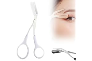 ‎GAHWA Augenbrauenschere mit Kamm, 2 in 1 Augenbrauen-Trimmschere mit Kamm, Augenbrauentrimmer-Schere, Augenbrauenschere für Männer und Frauen (White)