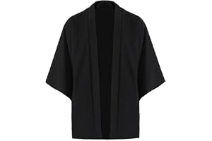 Bemvp Japansk kimono-cardigan, svart, traditionell haori-cardigan, yukata, cosplay-kimono-kläder för kvinnor och män, Harajuk