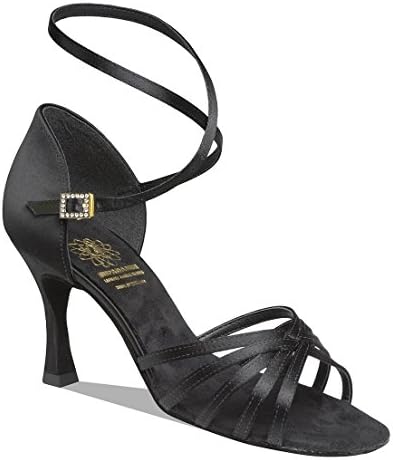 Supadance - Ladies Latin Dance Shoes 1403 - Satin - 2.5 (7 cm) Flare (UK 4.5 | EUR 37, Black)