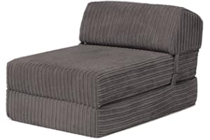 Changing Sofas | 'Bjorn' Jumbo Cord Fold Out Single Z Bed Mattress (Charcoal)