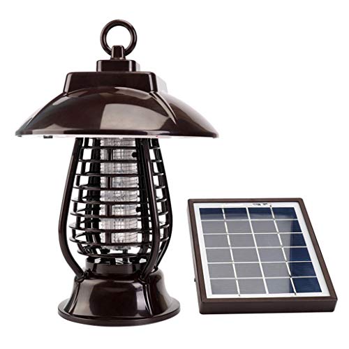 Preisvergleich Produktbild Insect Killer,LED Solarenergie Mückenfalle,Hoch piezoelektrisch,UV Insektenlampe, Mückenvernichter, Mückenschutz Lampen,Ungiftig, Keine Strahlung,Effektive Bekämpfung von fliegenden Insekten (Brown)