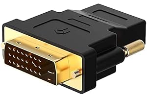 HeyNana - Adaptateur DVI - HDMI, Bidirectionnel DVI-D mâle HDMI femelle avec connecteurs plaqués or