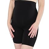 Schwangerschafts-Slip-Umstandsslip mit langen Beinen, perfekt für die Schwangerschaft, nach Geburt, hochwertiger Baumwoll-Mix, Beige-Hautfarben, Schwarz von HERZMUTTER (5000) - 2