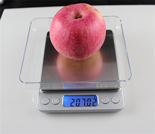 KKAAEE Elektrische Küchengeräte Digitale Küchenwaage,Hohe Präzision auf bis zu 0,1g (3kg Maximalgewicht), Digitalwaage Waage, Mini Waage, Küchenwaage, Briefwaage,, Tara-Funktion, Messen von Zutaten,Gold,Briefmarken - 6