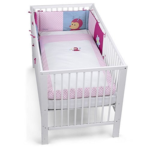 Sterntaler Bett-Set, Kopfkissen, Bettdecke und Bett-Nestchen, Käfer Katharina, Alter: Für Babys ab der Geburt, Rosa/Rot