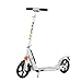 Produktbild Fascol Erwachsene Roller Big wheel Scooter mit Bremse Teenager Cityroller Tretroller Kickroller Leuchtende Räder bis 100kg,Weiß