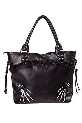 Banned Apparel Gothic Skeleton Hand Bones Shoulder Bag