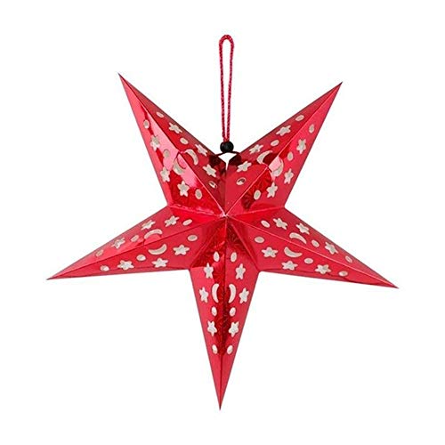 Preisvergleich Produktbild Queta Dreidimensionale Deckendekoration mit fünfzackigen Sternen rot rot