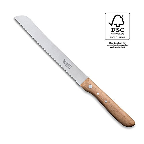 Windmühlenmesser Brotmesser 19,5cm Säge Rotbuche