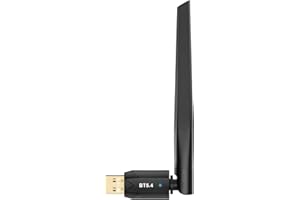 HEMLOSK Dongle Bluetooth 5.4 Antenne Clé Adaptateur USB, Clé Bluetooth PC USB Adaptateur Longue Distance 150M, Plug&Play Faible Latence pour Les Ordinateurs De Bureau Windows10/8/7