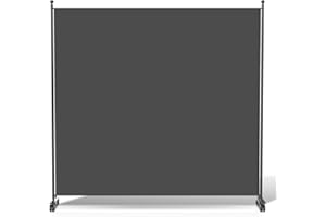 Hebitod Foldable Screen on Wheels, 187 x 181 cm, Room Divider, Freestanding, Privacy Screen, Divider, 1 Piece, Spanish Wall, Opaque Screen for Indoor Use, Anthracite