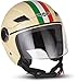 Produktbild MOTO Helmets® U52 "Venice Creme" · Jet-Helm · Motorrad-Helm Roller-Helm Scooter-Helm Bobber Mofa-Helm Chopper Retro Cruiser Vintage Pilot Biker Helmet · ECE Visier Schnellverschluss Tasche M (57-58cm)