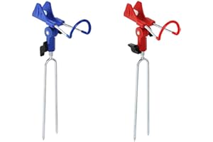 NOTHERS Ncheli 2 PièCes de Porte Canne à PêChe Pour PêChe, Inox 360° Support de Canne à PêChe En RéGlable En Acier Inoxydable, Porte Canne Pour PêChe Du Bord, PêChe de Plage, PêChe En RivièRe