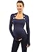 PattyBoutik Mama Button Embellished Ruched Maternity Top (Navy Blue 12)