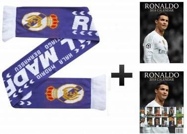 Cristiano Ronaldo 2018 Calendar &amp; Real Madrid Scarf Gift Set