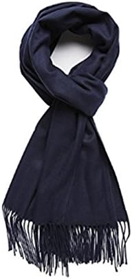 SOGNATORI Soft Cashmere Scarf Blanket Large Pashmina Shawl With Tassel Solid Color Warm Shawl (Navy)