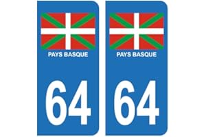 HADEXIA Adhesivo para placa de matrícula del coche 64 País Vasco