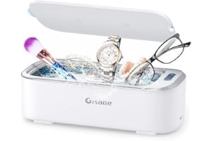 GISAAE Ultrasonic Cleaner for Dentures, Aligner, Toothbrush Head, 45kHz Ultrasonic Cleaner Machine for All Dental Appliances, Jewelry, Diamonds, White