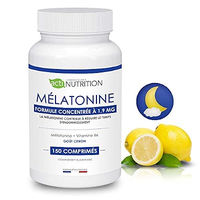 ACTInutrition Mélatonine 1,9mg - 150 nuits : Régulateur de l’horloge biologique | Pulsions de grignotage | Fabriqué en France | Vitamine du rêve | Endormissement serein | Réveil lucide