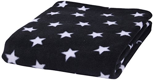Clair de Lune Star Fleece Pram Blanket (Black)