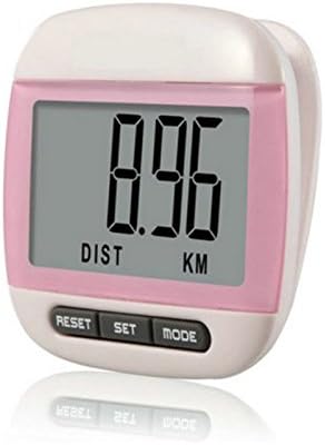 Mini Multi-Function Pedometer with LCD Display / Step Counter / Distance and Calorie Counter Error Correction with Belt (Pink)