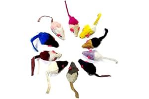 Autoau Katzenspielzeug Selbstbeschäftigung 10 Furry Interaktives Katzenspielzeug Maus, Katzenminze Spielzeug Mäuse, Spielmaus für Katzen und Kätzchen Spielzeug Mäuse