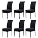 Produktbild Yunt 6er Set Hussen Stretchstof Elastic Hussen Slipcovers Esszimmerstuhl Sitzschutz f¨¹r Hotel, Esszimmer, Feierliche Veranstaltung, etc.(Black)