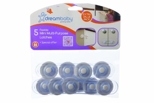 Dreambaby Mini Multi-purpose Latches (Pack Of 5, Transparent)