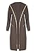 Ladies Open Front Hood Zip Pocket Cape Cardigan Womens Elbow Patch Duster Coat