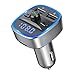 Produktbild GST Bluetooth FM Transmitter, Auto Wireless RF Transmitter Musik-Player Blauer Kreis Umgebungslicht, 2 USB-Anschlüsse, Freisprechen, TF-Karte,Silver