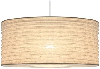Pacific Lifestyle Natural Hessian Easy Fit Pendant Lampshades for Ceiling Lights | Accordion Cream Light Shade for Berdroom Ceiling | Nursery Ceiling Light Shade Only (50cm, White)